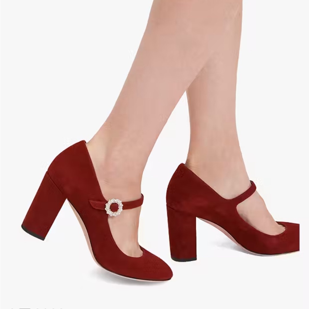 Mara Seude Mary Jane Pumps in Red Wine